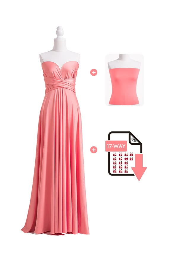 72Styles Coral Pink Infinity Dress Free Bandeau and Tutorials