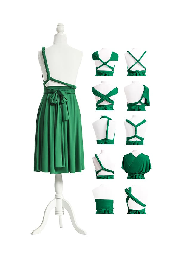 72Styles Emerald Green Short Multiway Infinity Dress Back Styles