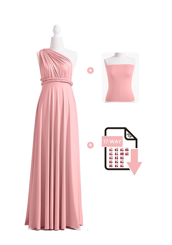 Dusty Rose Maxi Multiway Infinity Dress Free Bandeau and Tutorials