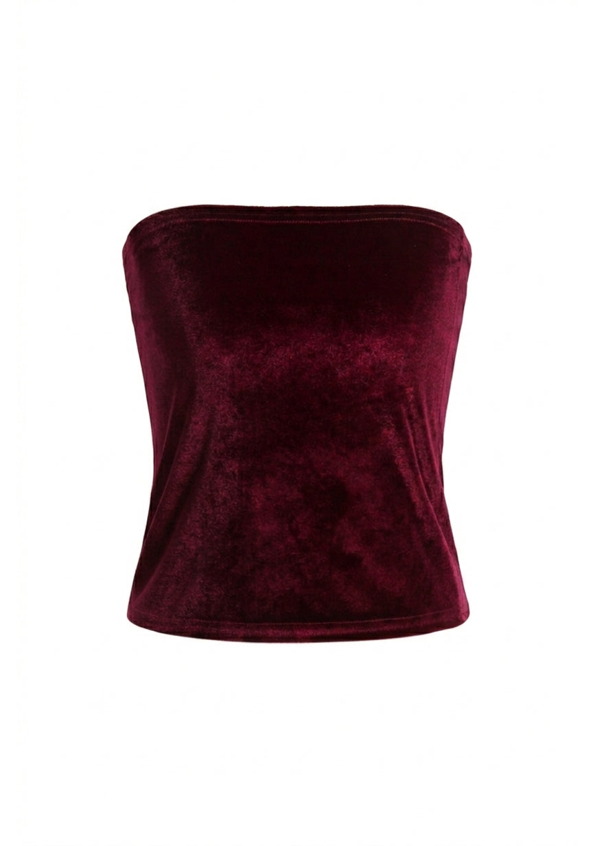 Strapless Velvet Bandeau Tube Top for Infinity Convertible Multiway Dress