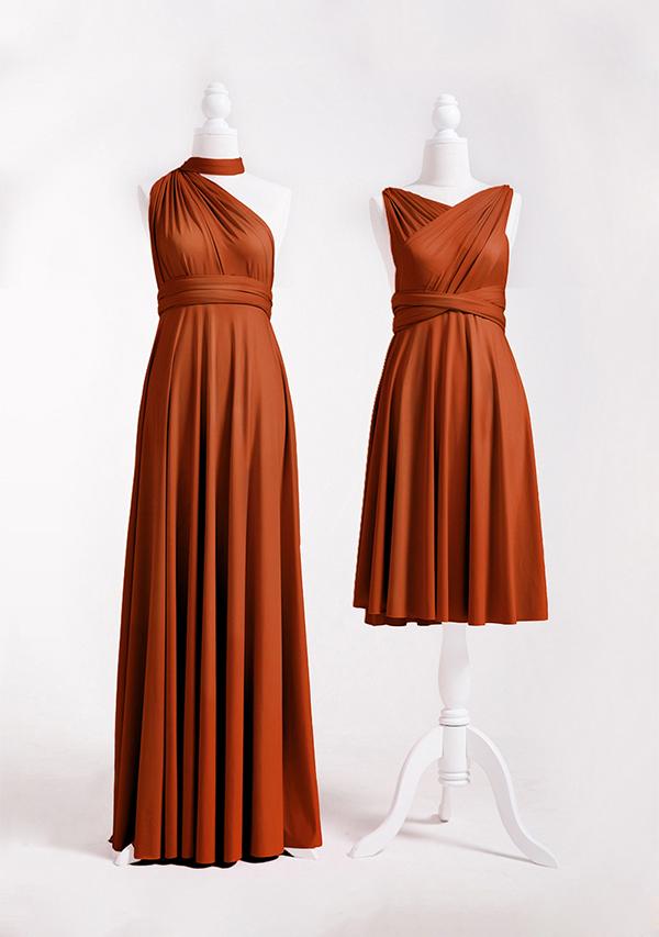 Dark Burnt Orange Multiway Infinity Dress